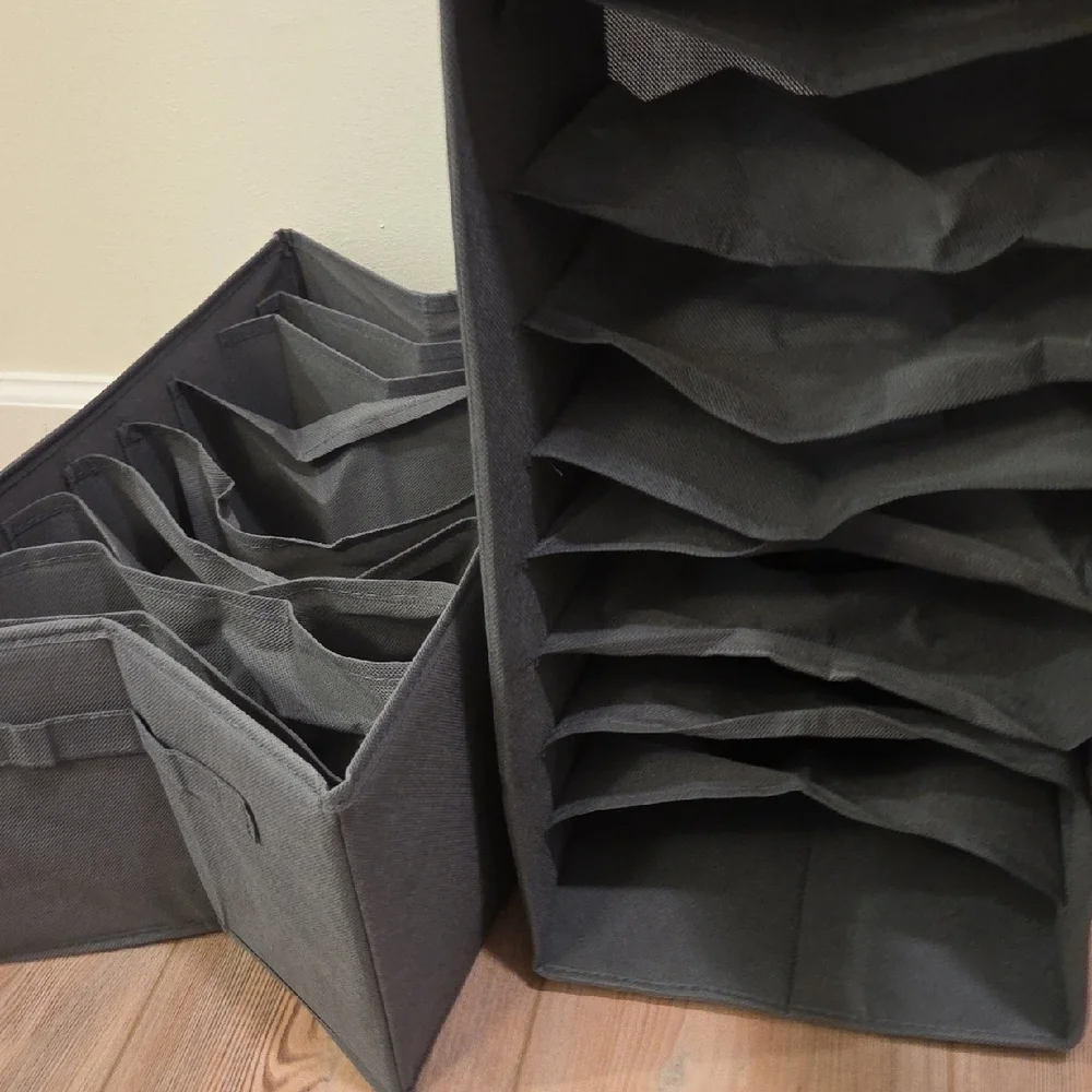 Charcoal Fabric Storage Bin Set